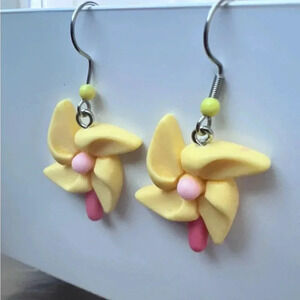 Cute windmill charm earrings
